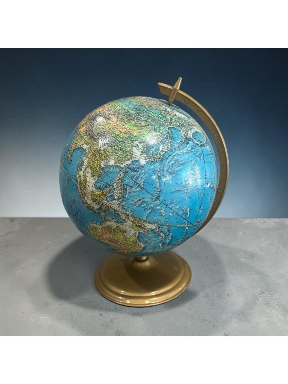 Cram's 1960’s  Scope-O-Sphere Vintage World Globe Geography Map Metal Base